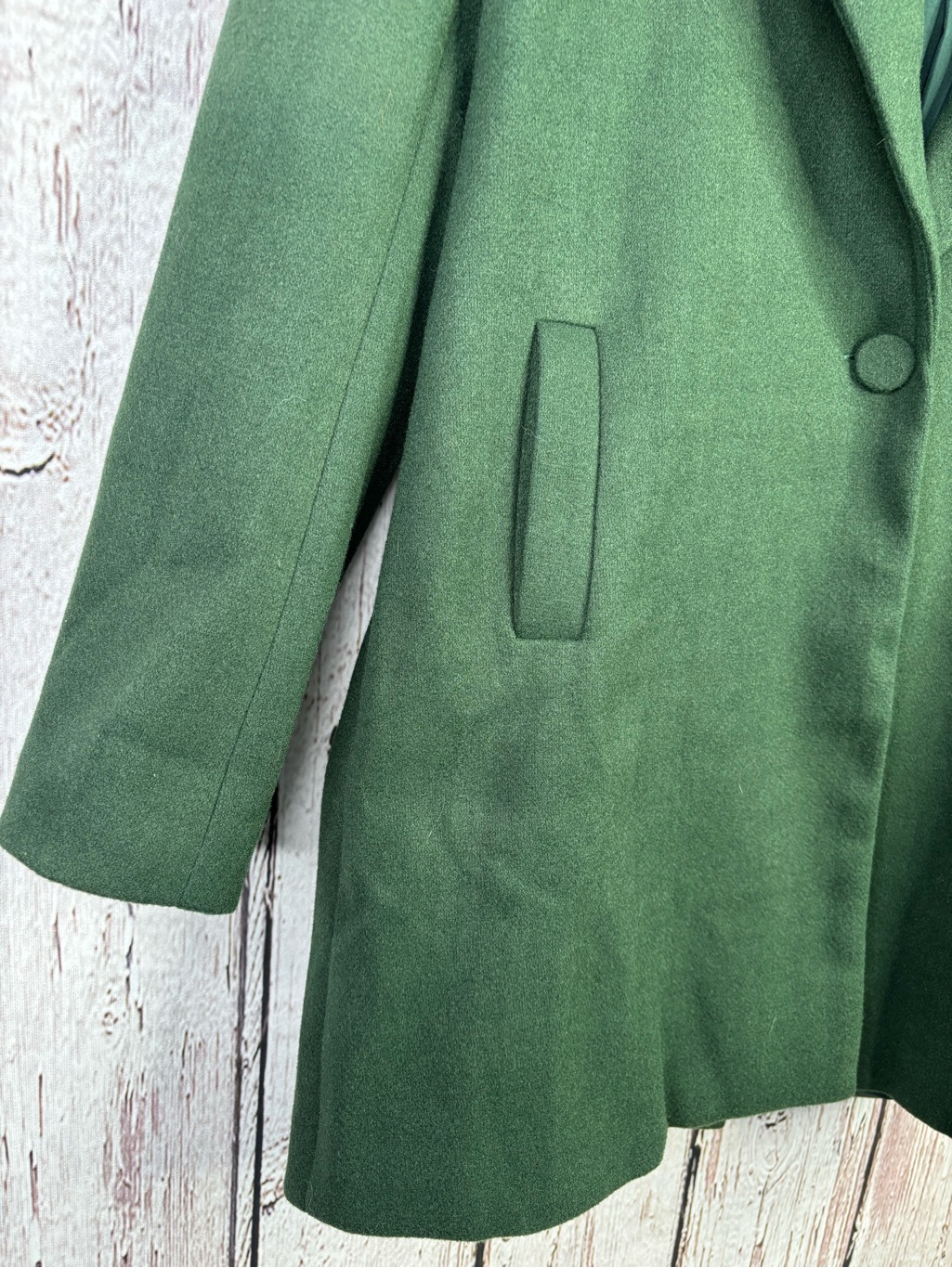 Myellement Boutique Forest Green Winter Coat One Button Closure Medium Nwot — image 2 of 8